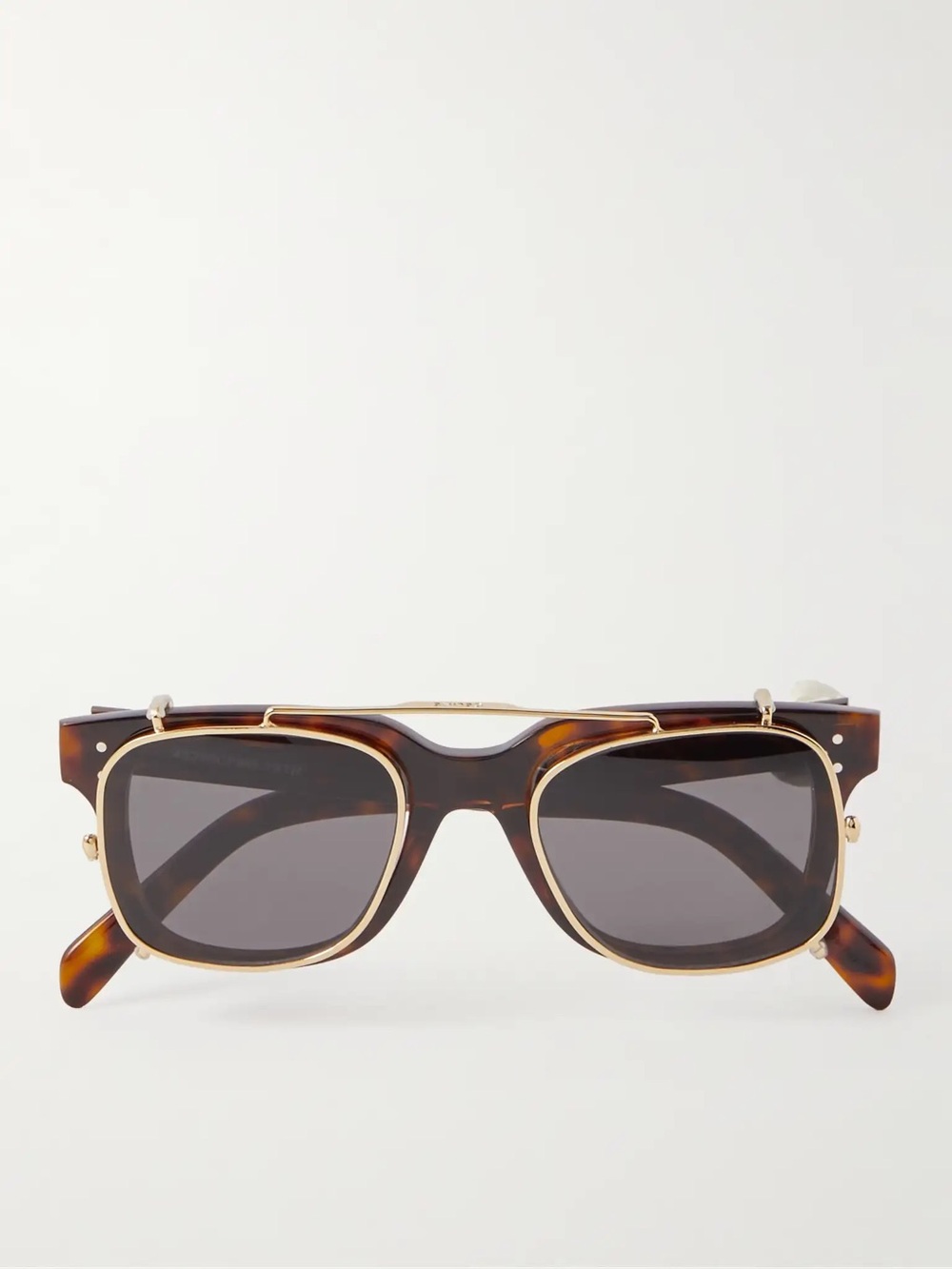 New Celine Tortoise and Gold Clip on Sunglasses - Picture 8 of 9